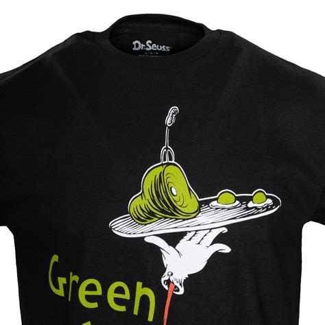 Dr. Seuss Green Eggs and Ham Adult Short Sleeve Black T-Shirt