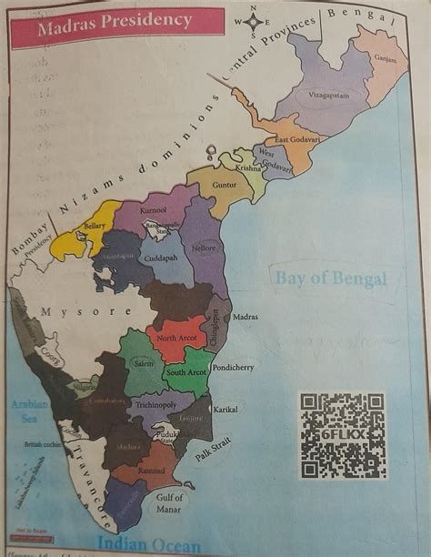 Madras Presidency W N E Central Provinces/ Nizams dominion Bellary ...