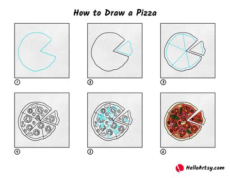 How to Draw a Pizza - HelloArtsy