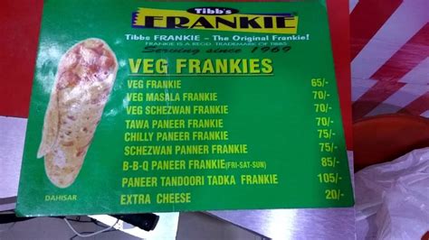 Menu at Tibb's Frankie, Mumbai, C-WING