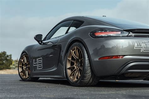 Porsche 718 Cayman S with 19" SM-10RS Wheels in Satin Bronze