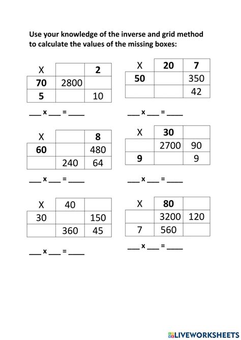 Image result for Grid Method Multiplication Examples
