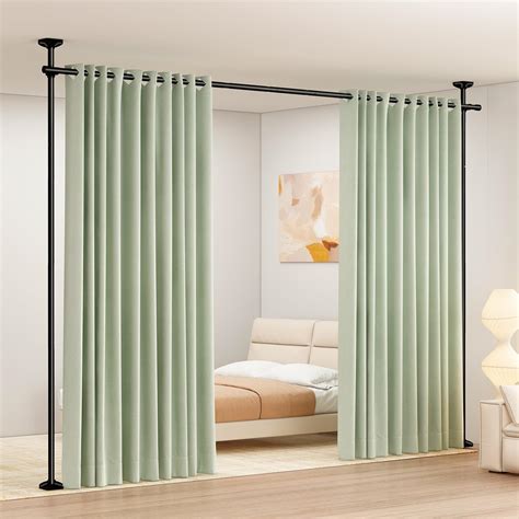 SUNALLY Room Divider Curtain Rod - No Drilling Partition Room Dividers ...