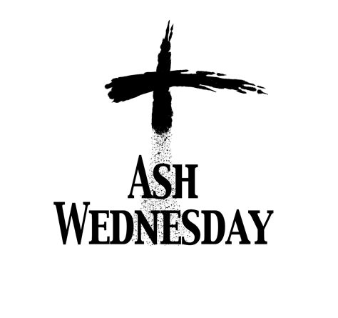 A clipart image of Ash Wednesday featuring a black cross with ashes ...