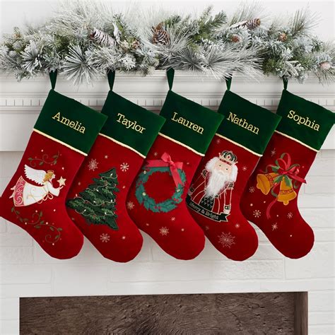 Personalized Traditional Christmas Stockings – Custom Mantel Stocking ...