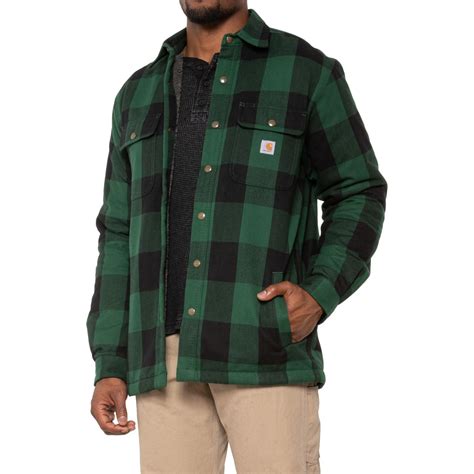 Carhartt 104911 Heavyweight Flannel Shirt Jacket in Green for Men | Lyst