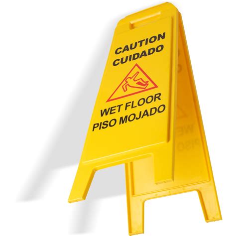 3690000 - Wet Floor Sign (English/Spanish) 25" - Yellow | Carlisle ...