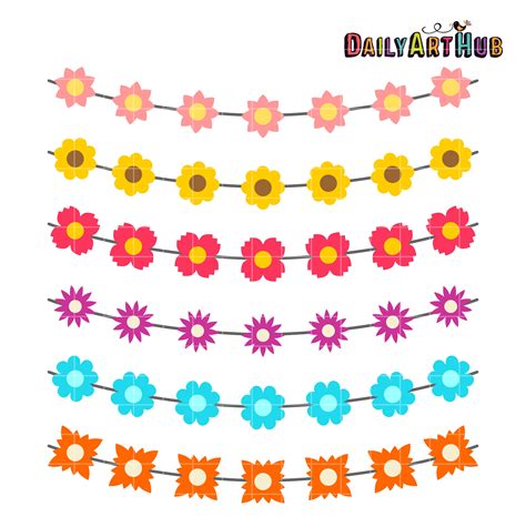 Flower Strings Clip Art Set – Daily Art Hub – Free Clip Art Everyday