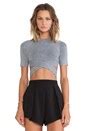 Alexander Wang Crisscross Short Sleeve Top in Black/White in Black ...