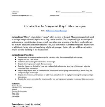 Image result for Introduction to Microscope Lab