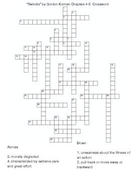 "Swindle" by Gordon Korman Chapters 4-8 Crossword by Northeast Education
