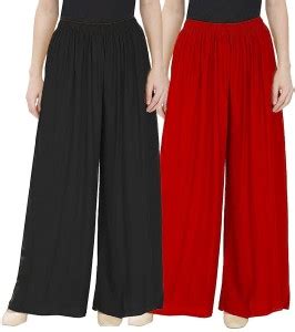 TAREEKA Regular Fit Women Black, Red Trousers - Buy TAREEKA Regular Fit ...