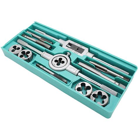 GSK Cut® 12 pcs Metric Tap and Die Set Thread Tool M6 to M12 Thread ...