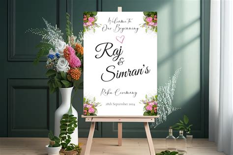 Buy Wedding Welcome Sign Engagement Roka Pre-wedding Indian Asian ...