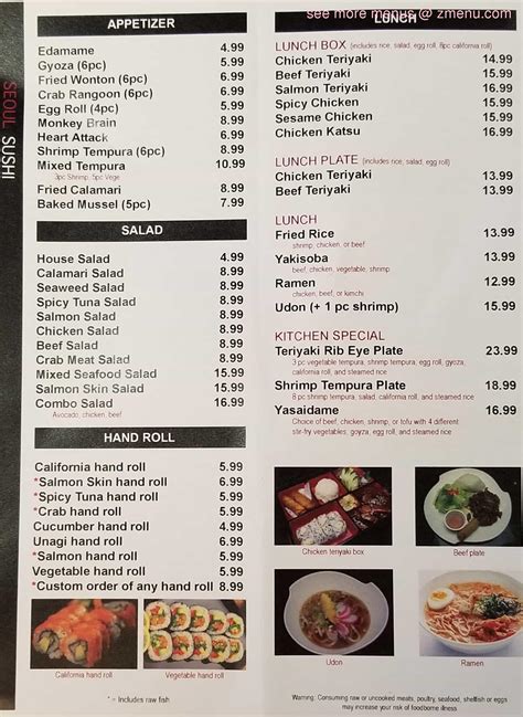 Online Menu of Seoul Sushi Restaurant, Fairbanks, Alaska, 99701 - Zmenu