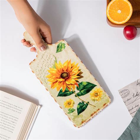 Sunflower Ceramic Trivet With Handle 11 Inch Online - Premium Platter ...