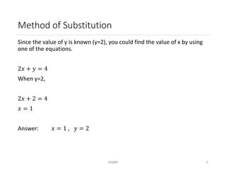 Image result for Simultaneous Equation Steps Using Substitution Math Site Youtube.com