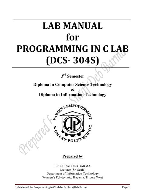 C Programming Lab - It's useful for many students - LAB MANUAL for ...