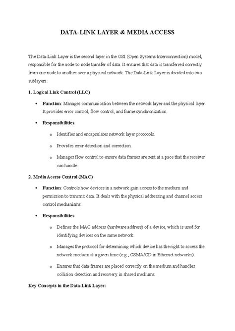 DATA-LINK Layer & Media Access - DATA-LINK LAYER & MEDIA ACCESS The ...