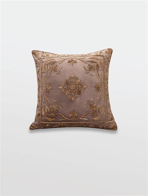 Shop Waani Latte Embroidery Cushion for Living Room | MiRooh – Mirooh