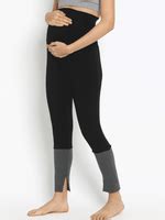Overbelly Cotton Knit Maternity Leggings - Black