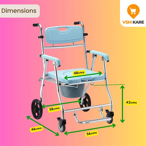 Foldable Shower Wheelchair with U Cut Seat Commode, Easy Portable Comm