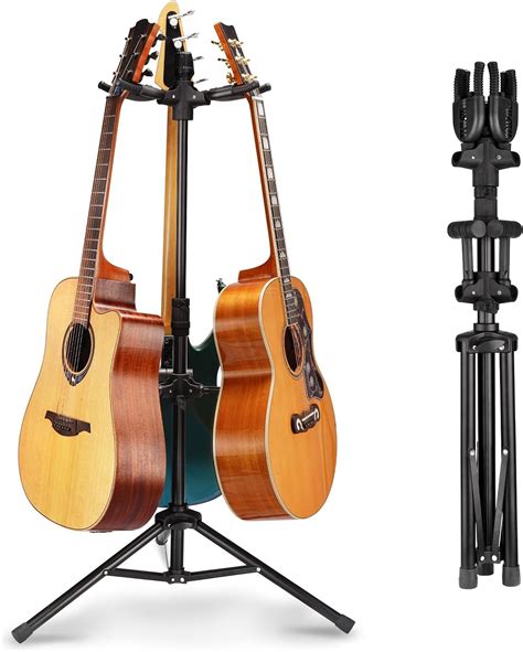 Triple Guitar Stand Floor Stand Universal Heavy Duty 3 Guitar Stand for ...