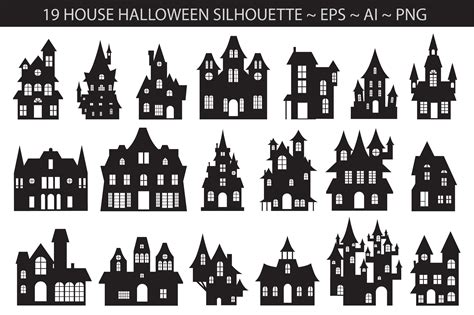 Haunted House Silhouette Png