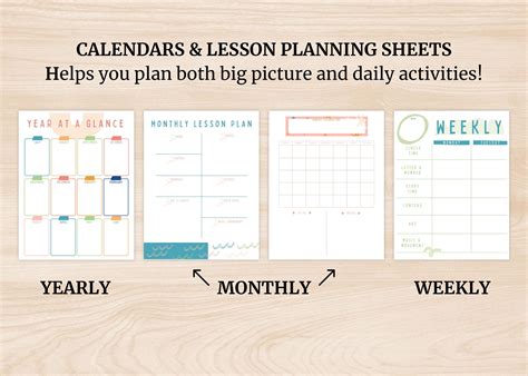 Preschool Teacher Planner / Pre K Academic Planner / Printable ...
