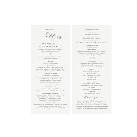 Catholic Wedding Program