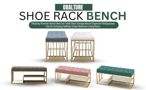 ObalTure Shoe Rack Bench, Sleeping Ottoman Bench Bed End Table Shoe ...
