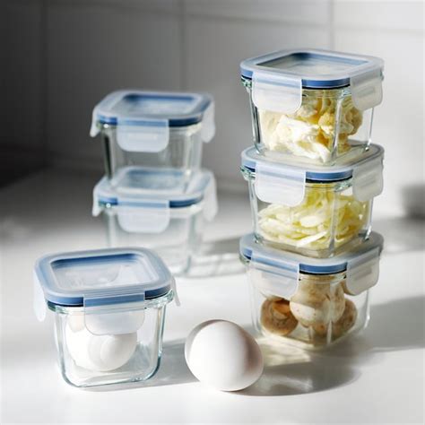 IKEA 365+ food container with lid, square/glass, 180 ml (6.1 oz) - IKEA