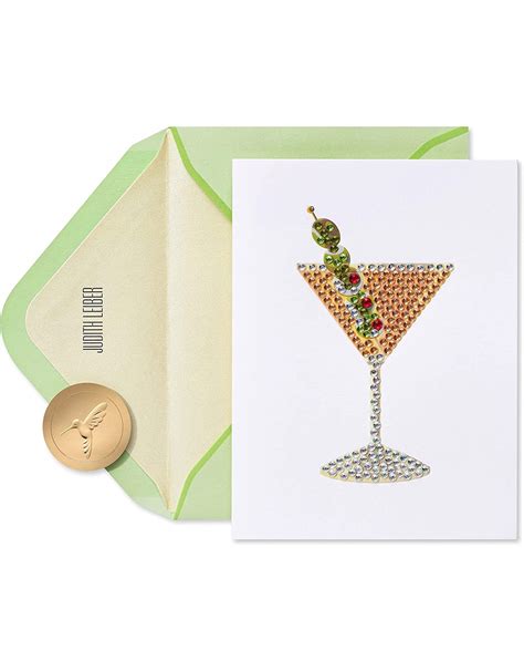 Papyrus Birthday Card Gemmed Martini | Judith Leiber - Digs N Gifts