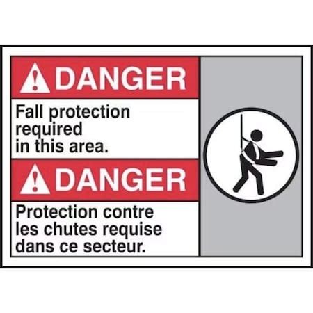 Accuform BILINGUAL ANSI DANGER SAFETY SIGN FALL MAFC138XL | Zoro
