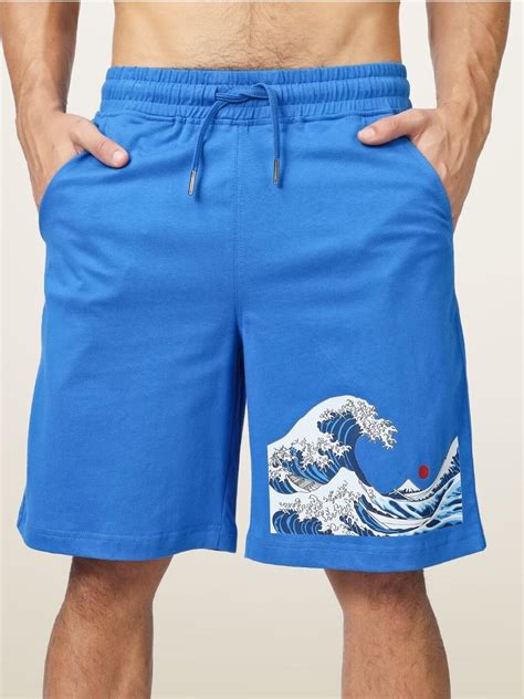 THE GREAT WAVE REGULAR FIT SHORTS BLUE | Buy Online at Wearduds India