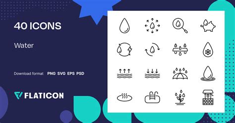 Water Icon Pack | Detailed Outline | 40 .SVG Icons
