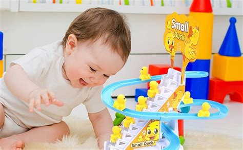 Buy LEMONET Duck Slide Toy Set, Funny Automatic Stair-Climbing ...