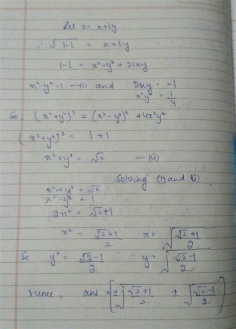 square root of 1-iota - Brainly.in