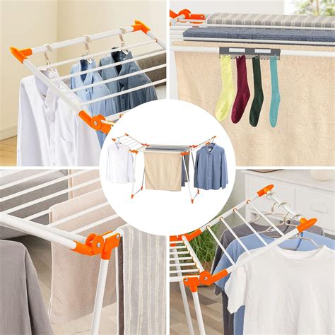 Buy YUBELLES Clothes Drying Rack, Gullwing Laundry Rack, Collapsible ...