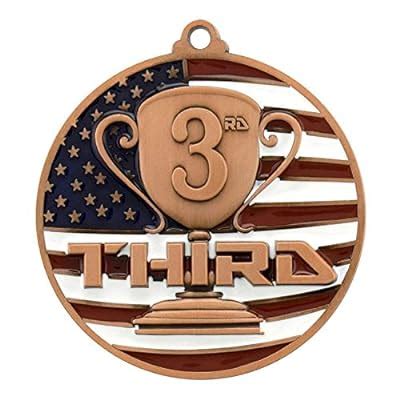 Buy Decade Awards Place Patriotic Engraved Medal - 2.75 Inch Wide Place ...