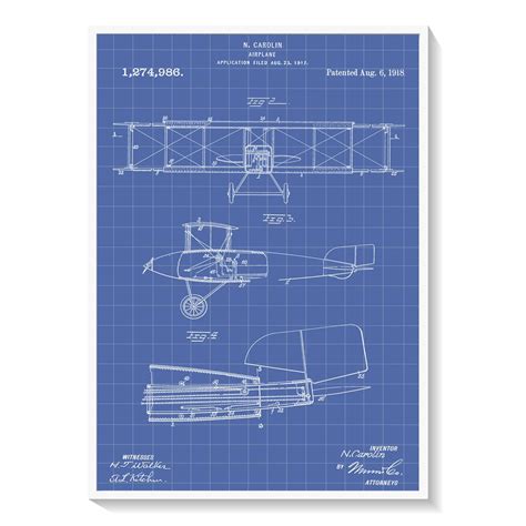 Airplane Blueprint Large 1: Buy Premium Framed Blueprints & Patent Art ...