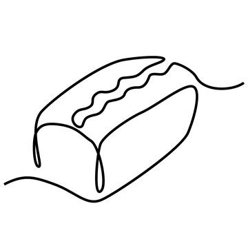 Single continuous line drawing of stylized sweet fresh bake bakery ...