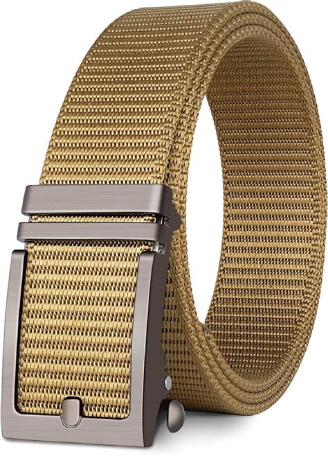 Fairwin Ratchet Web Belt,1.25 inch Nylon Web Automatic Slide Buckle ...