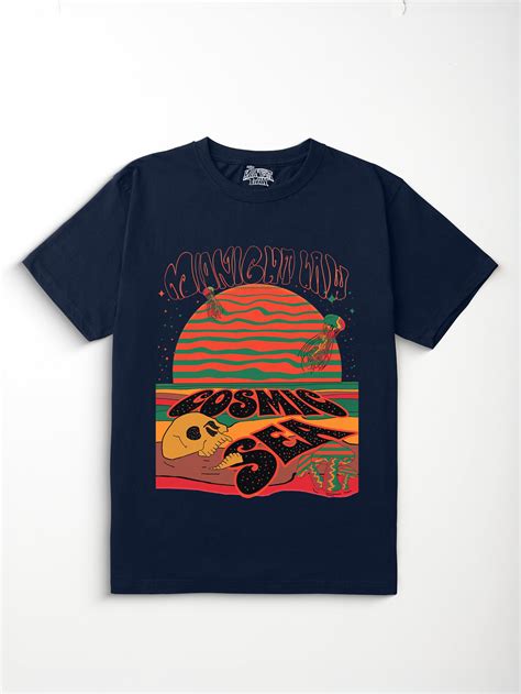 Cosmic Sea Regular Fit T-Shirt [Unisex] Midnight LAW India