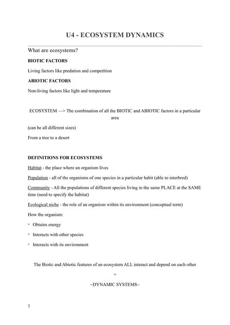 Image result for Topic 2 Ecosystem Dynamics Summary Notes