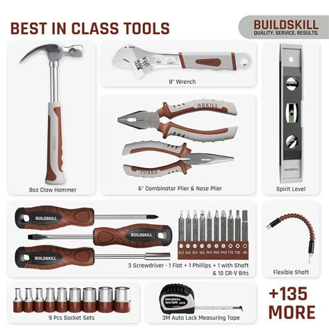 BUILDSKILL 163 PCs 800W Corded Electric Drill Toolkit | 3300 RPM | 480