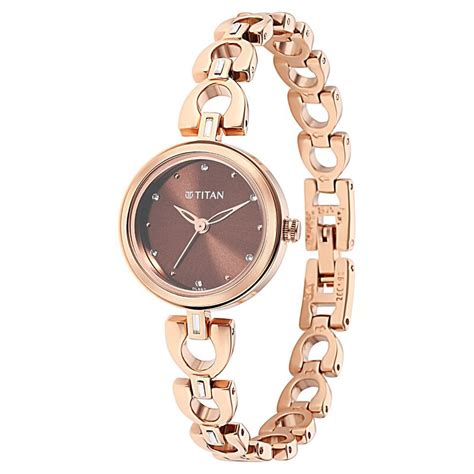 Buy Online Titan Lagan Brown Dial Analog Metal Strap Watch for Women ...