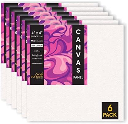 Zen Sangam Artists’ - Canvas Panels - 100% Cotton Gesso Primed - Size ...