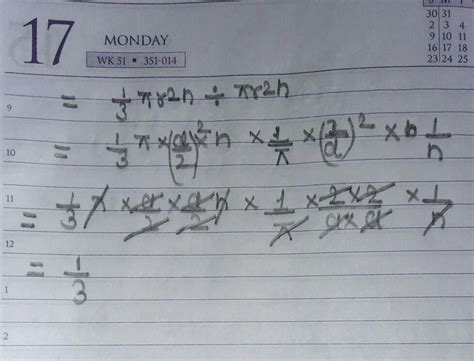 Find the ratio of the volumes of a cone and of a cylinder whose base ...