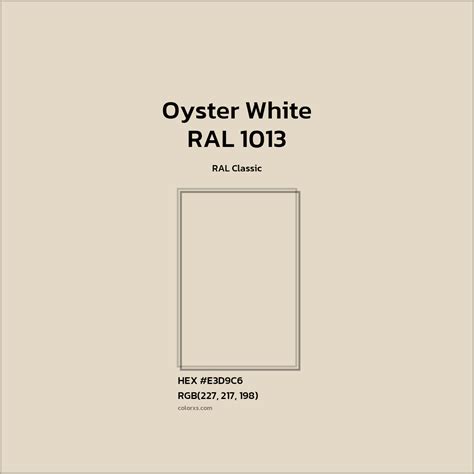 RAL 1013 - Oyster White Complementary or Opposite Color Name and Code ...